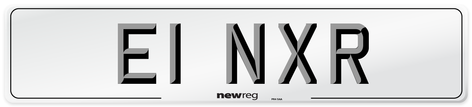 E1 NXR Number Plate from New Reg
